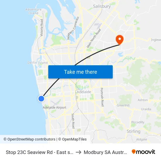 Stop 23C Seaview Rd - East side to Modbury SA Australia map