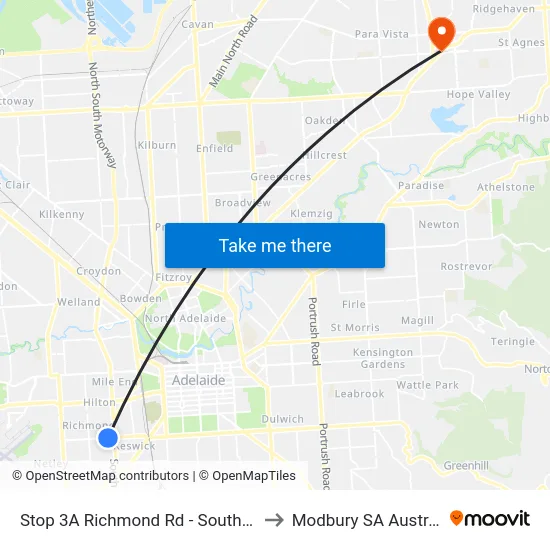 Stop 3A Richmond Rd - South side to Modbury SA Australia map