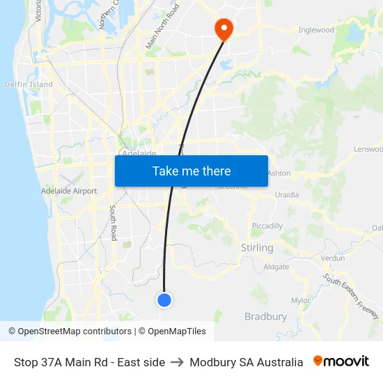 Stop 37A Main Rd - East side to Modbury SA Australia map