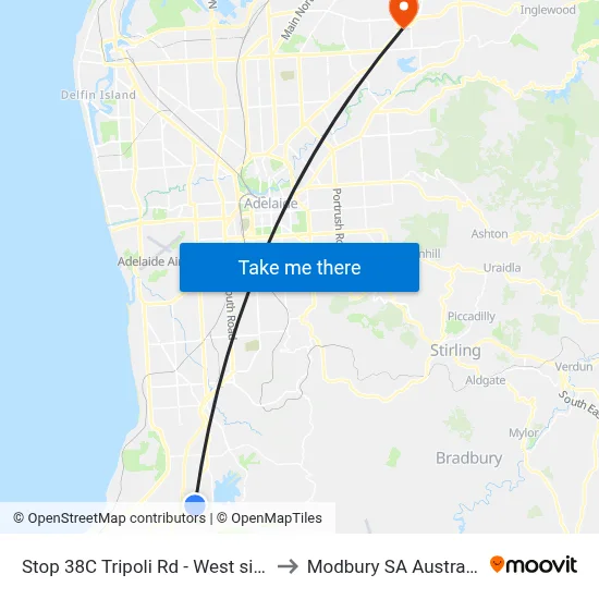 Stop 38C Tripoli Rd - West side to Modbury SA Australia map