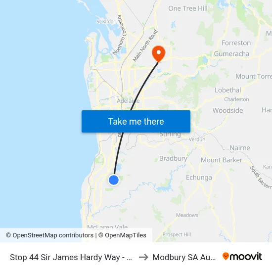 Stop 44 Sir James Hardy Way - West side to Modbury SA Australia map