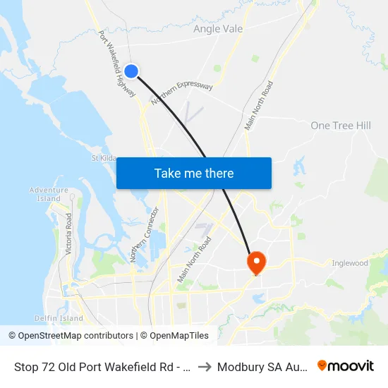 Stop 72 Old Port Wakefield Rd - East side to Modbury SA Australia map