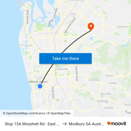 Stop 15A Morphett Rd - East side to Modbury SA Australia map