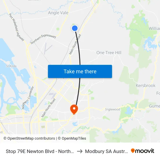 Stop 79E Newton Blvd - North side to Modbury SA Australia map