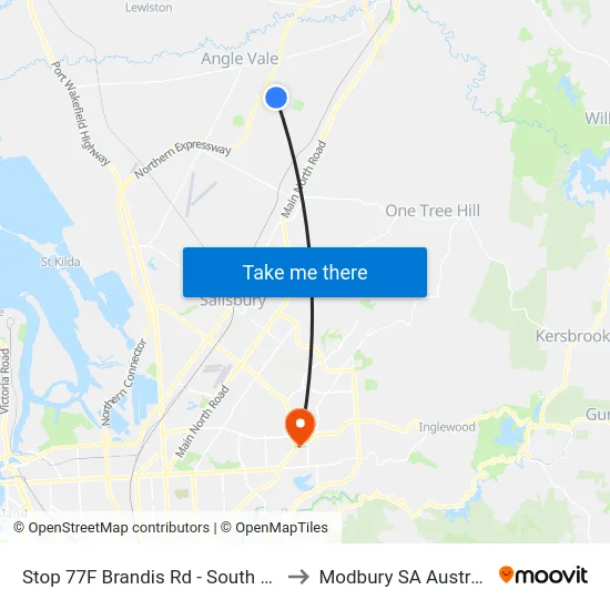 Stop 77F Brandis Rd - South side to Modbury SA Australia map