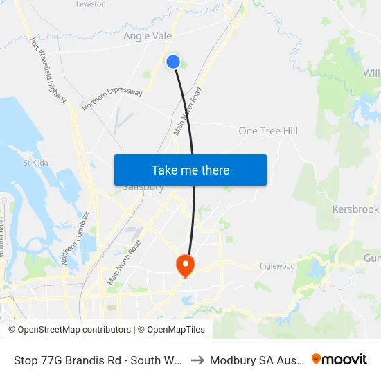 Stop 77G Brandis Rd - South West side to Modbury SA Australia map
