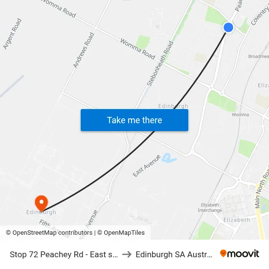 Stop 72 Peachey Rd - East side to Edinburgh SA Australia map