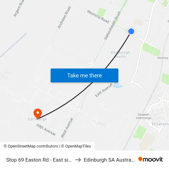 Stop 69 Easton Rd - East side to Edinburgh SA Australia map