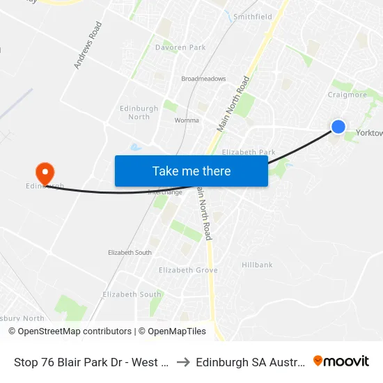 Stop 76 Blair Park Dr - West side to Edinburgh SA Australia map