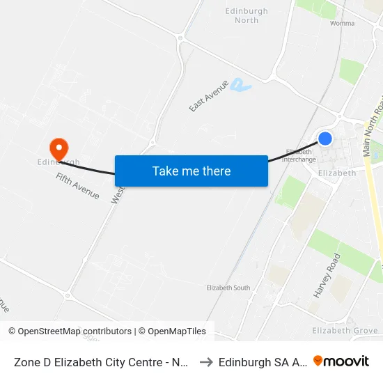 Zone D Elizabeth City Centre - North West side to Edinburgh SA Australia map