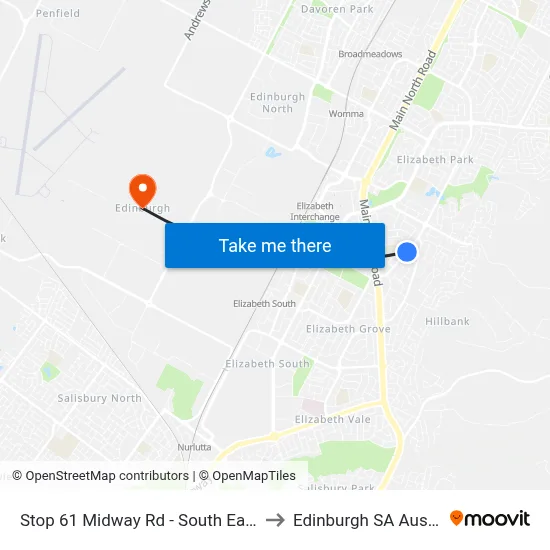 Stop 61 Midway Rd - South East side to Edinburgh SA Australia map