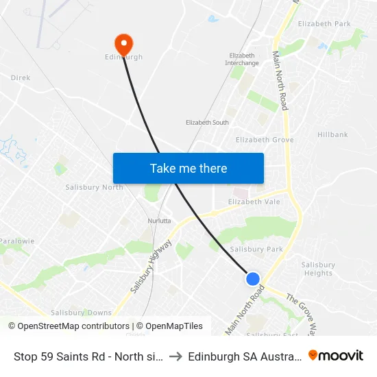 Stop 59 Saints Rd - North side to Edinburgh SA Australia map