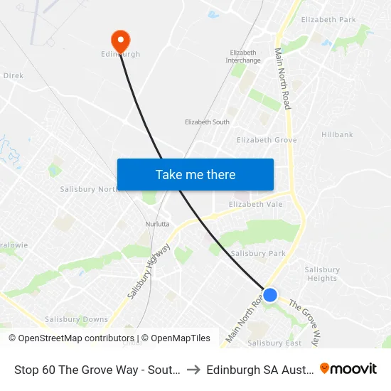 Stop 60 The Grove Way - South side to Edinburgh SA Australia map