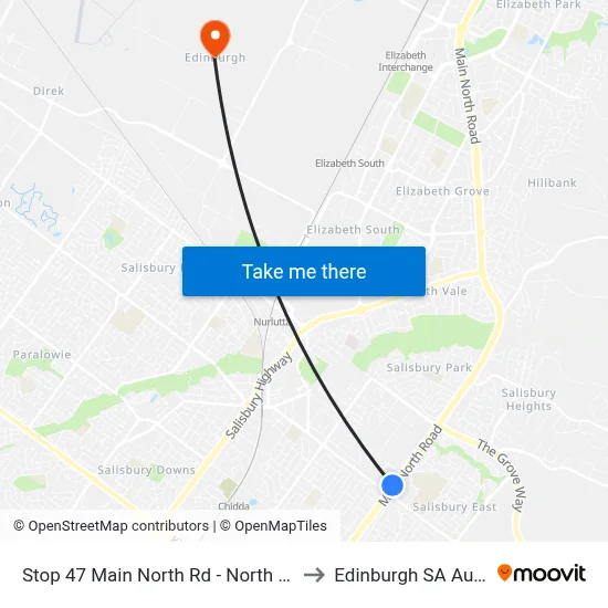 Stop 47 Main North Rd - North West side to Edinburgh SA Australia map