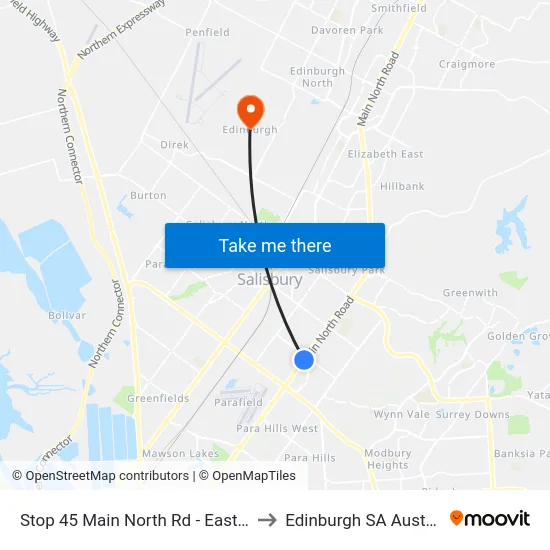 Stop 45 Main North Rd - East side to Edinburgh SA Australia map