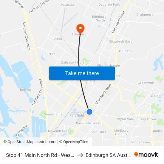 Stop 41 Main North Rd - West side to Edinburgh SA Australia map