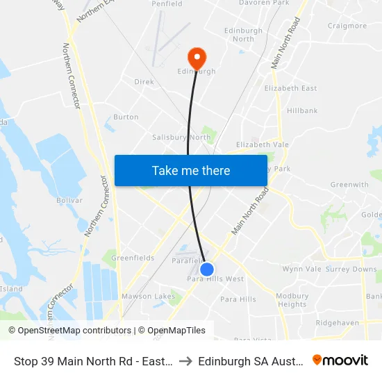 Stop 39 Main North Rd - East side to Edinburgh SA Australia map