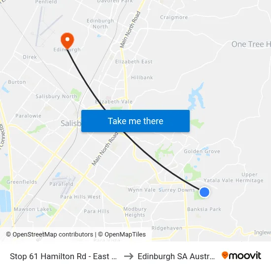 Stop 61 Hamilton Rd - East side to Edinburgh SA Australia map