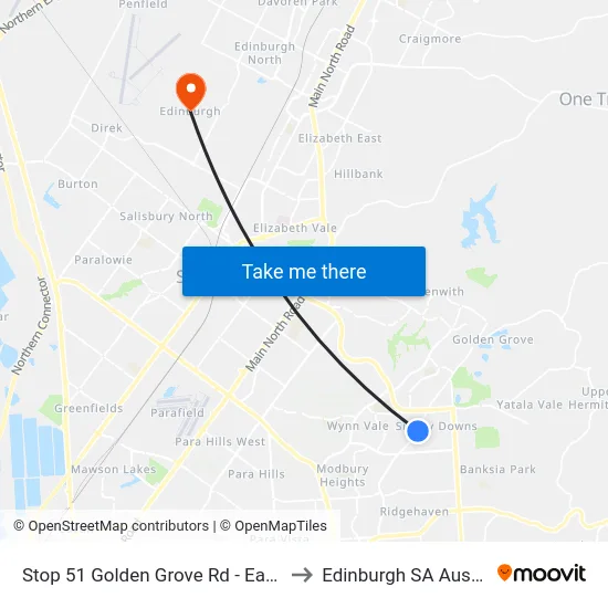Stop 51 Golden Grove Rd - East side to Edinburgh SA Australia map