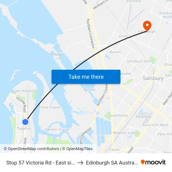 Stop 57 Victoria Rd - East side to Edinburgh SA Australia map