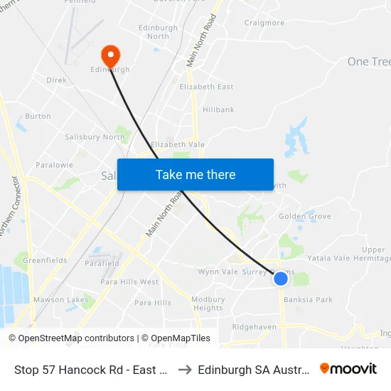 Stop 57 Hancock Rd - East side to Edinburgh SA Australia map