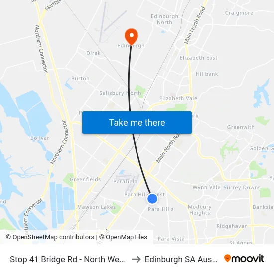Stop 41 Bridge Rd - North West side to Edinburgh SA Australia map