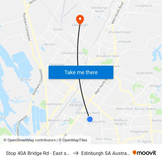 Stop 40A Bridge Rd - East side to Edinburgh SA Australia map