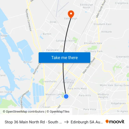 Stop 36 Main North Rd - South East side to Edinburgh SA Australia map