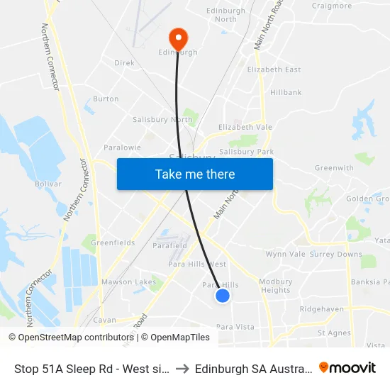 Stop 51A Sleep Rd - West side to Edinburgh SA Australia map