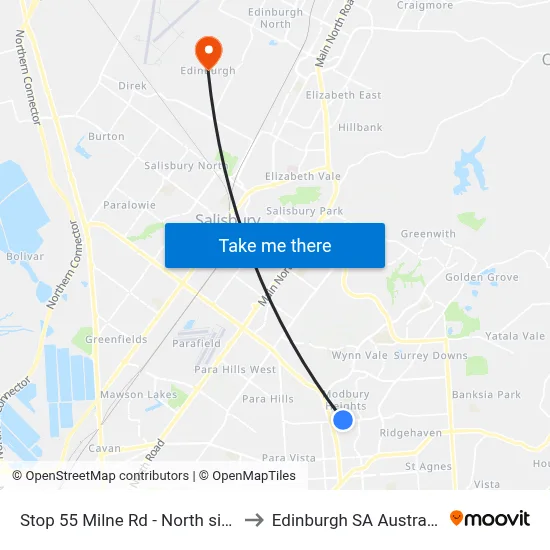 Stop 55 Milne Rd - North side to Edinburgh SA Australia map
