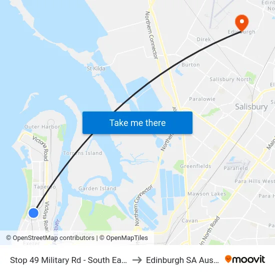 Stop 49 Military Rd - South East side to Edinburgh SA Australia map