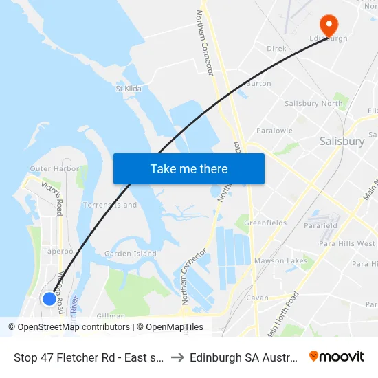 Stop 47 Fletcher Rd - East side to Edinburgh SA Australia map