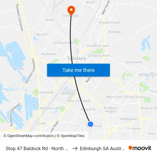 Stop 47 Baldock Rd - North side to Edinburgh SA Australia map
