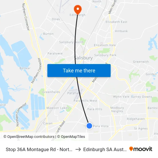 Stop 36A Montague Rd - North side to Edinburgh SA Australia map