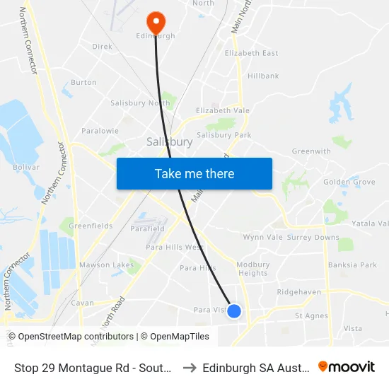 Stop 29 Montague Rd - South side to Edinburgh SA Australia map