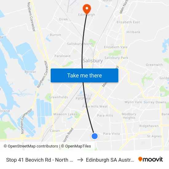 Stop 41 Beovich Rd - North side to Edinburgh SA Australia map