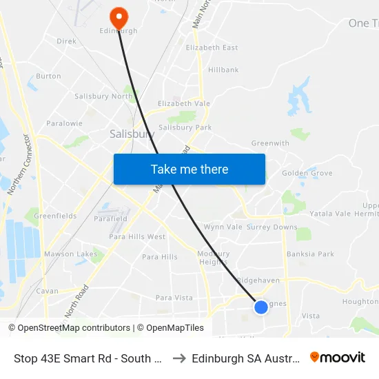 Stop 43E Smart Rd - South side to Edinburgh SA Australia map