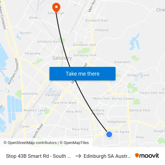 Stop 43B Smart Rd - South side to Edinburgh SA Australia map