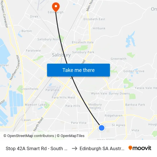 Stop 42A Smart Rd - South side to Edinburgh SA Australia map