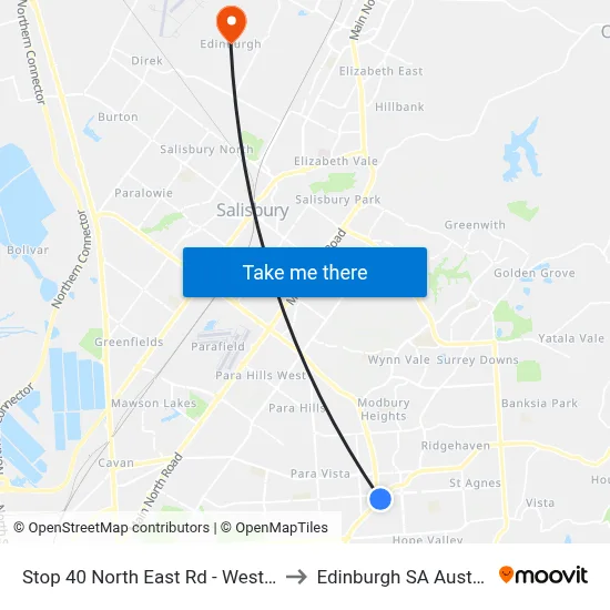 Stop 40 North East Rd - West side to Edinburgh SA Australia map