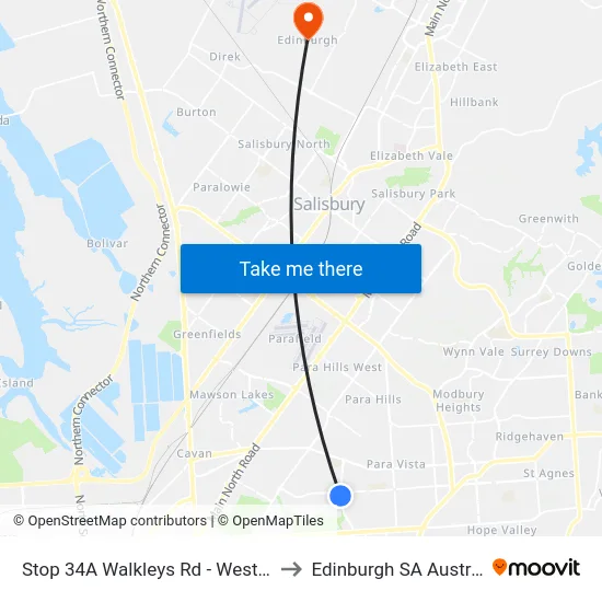 Stop 34A Walkleys Rd - West side to Edinburgh SA Australia map