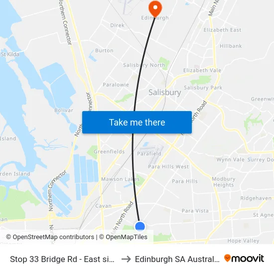 Stop 33 Bridge Rd - East side to Edinburgh SA Australia map