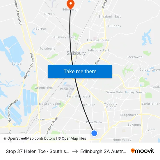 Stop 37 Helen Tce - South side to Edinburgh SA Australia map