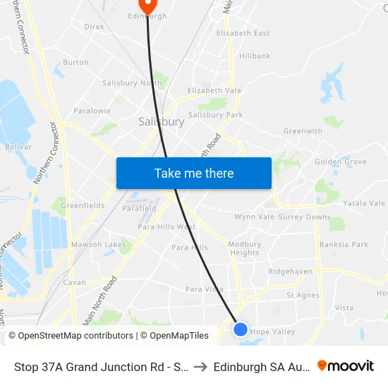 Stop 37A Grand Junction Rd - South side to Edinburgh SA Australia map