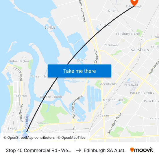 Stop 40 Commercial Rd - West side to Edinburgh SA Australia map