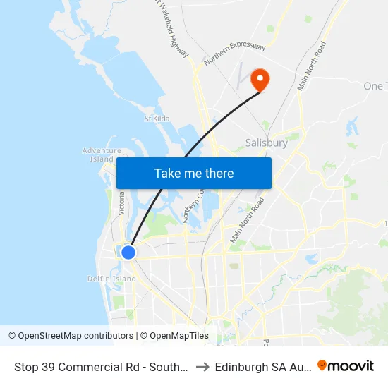 Stop 39 Commercial Rd - South West side to Edinburgh SA Australia map