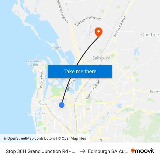 Stop 30H Grand Junction Rd - North side to Edinburgh SA Australia map