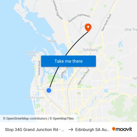 Stop 34G Grand Junction Rd - North side to Edinburgh SA Australia map