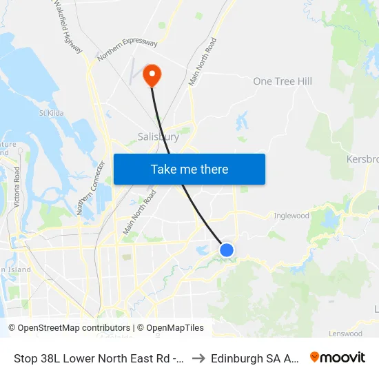 Stop 38L Lower North East Rd - North side to Edinburgh SA Australia map