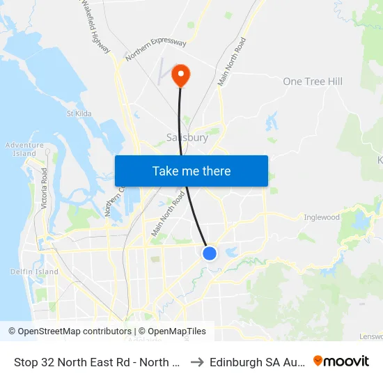 Stop 32 North East Rd - North West side to Edinburgh SA Australia map